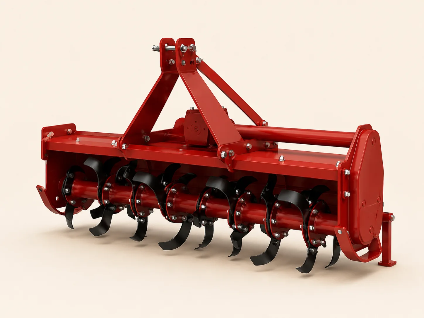 IXORTA heavy-duty rotary tiller manufactured for intensive commercial soil preparation