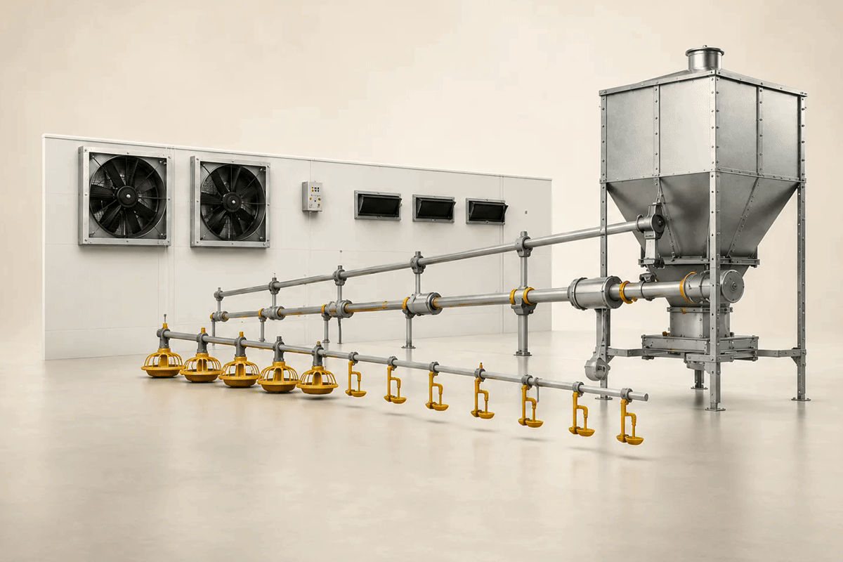 IX-GROUND Broiler Floor System model guide IX-GROUND Broiler Floor System machinery in its operating environment